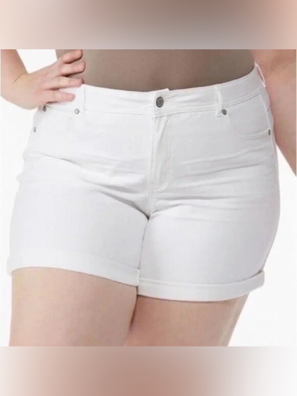 Cato | Plus Size White Denim Shorts
